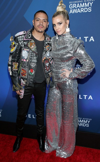 Evan Ross, Ashlee Simpson, Delta Air Lines pre-Grammy party